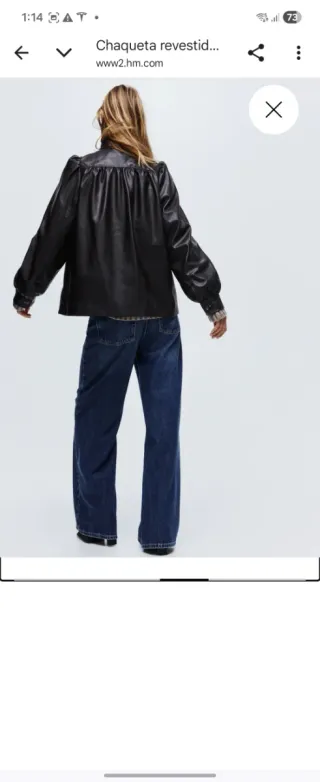 Chaqueta H&M efecto piel mangas abullonadas