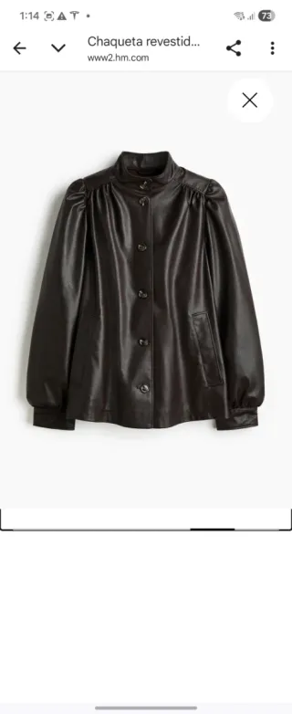 Chaqueta H&M efecto piel mangas abullonadas