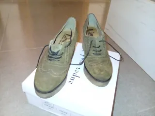 Botines piel verde oliva talla 38