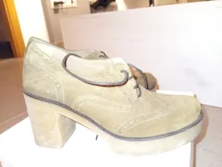 Botines piel verde oliva talla 38