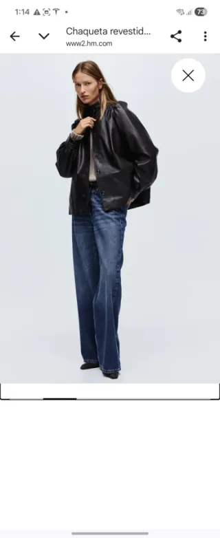 CHAQUETA REVESTIDA CON MANGAS ABULLONADAS DE H&M