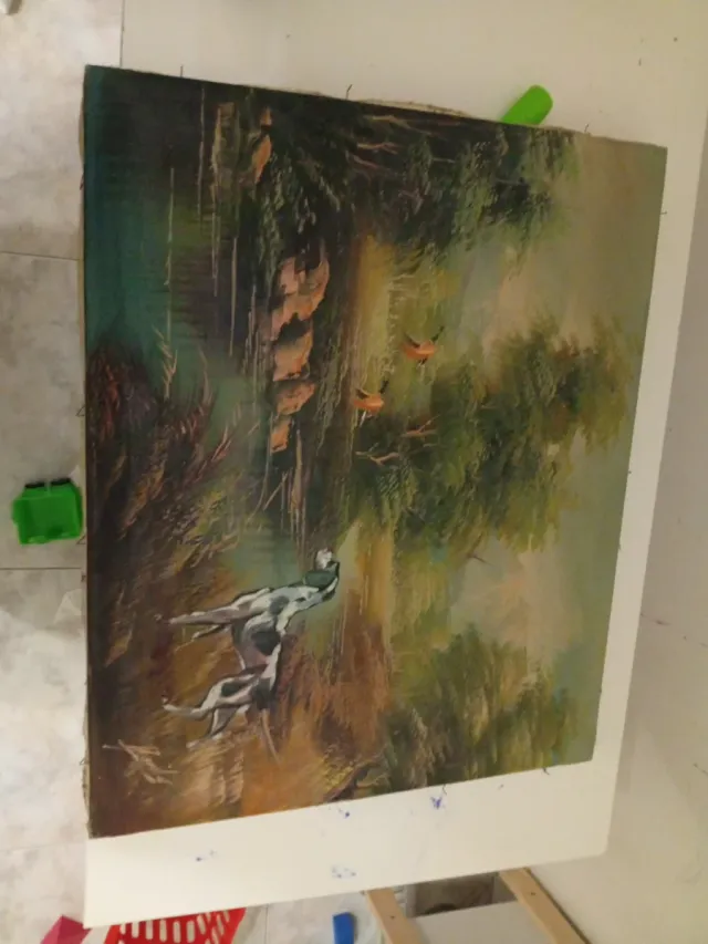 Antiguo cuadro óleo sobre lienzo siglo XiX