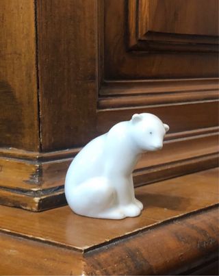 Figura Oso Porcelana Blanca Lladro Nao