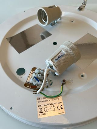 Plafoniera in vetro verde e bianco