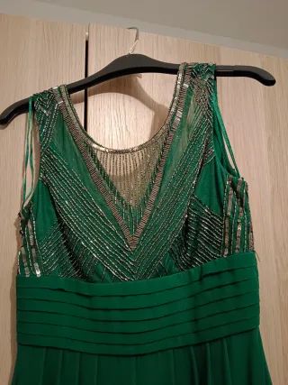 Vestido verde gasa y lentejuelas