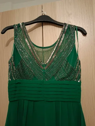 Vestido verde gasa y lentejuelas