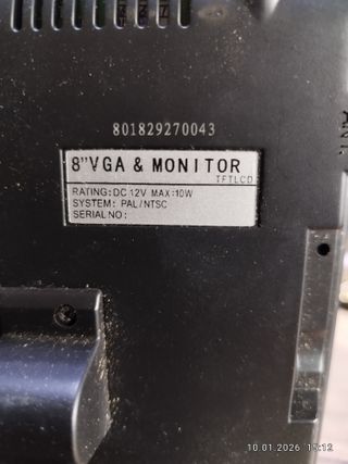 Monitor VGA 8 TFT LCD PAL NTSC Touch Screen
