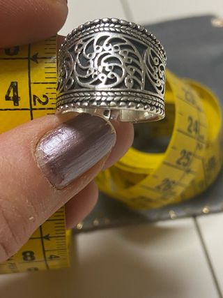 Sortija Plata 925 Ajustable Diseño Calado