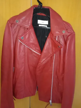 Chaqueta Piel Roja Mango