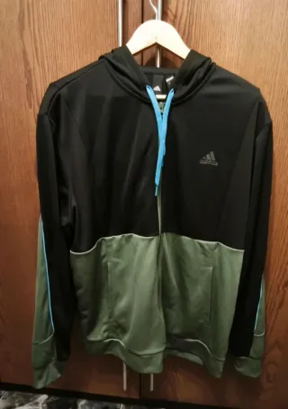 Sudadera Adidas Hombre Negra y Verde