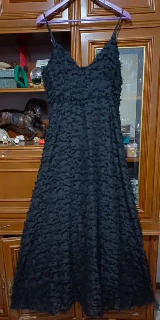 VESTIDO drapeado escote V espalda/hombros al aire