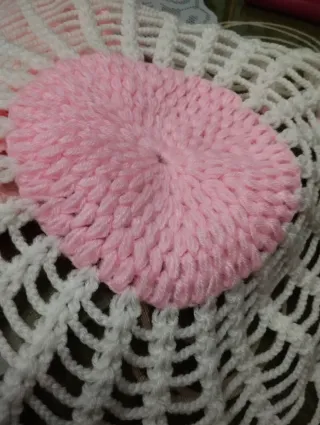 Set 2 Tappeti Lana Rosa e Bianco