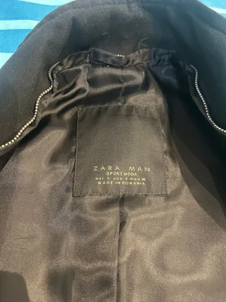 Abrigo paño Zara negro