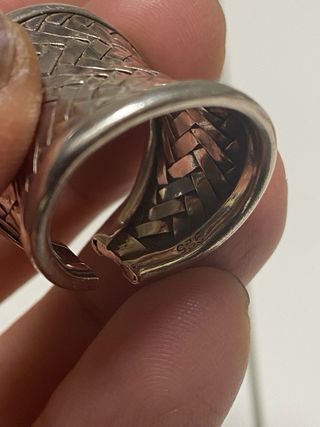 Sortija Plata 925 Trenzada Vistosa es ajustable