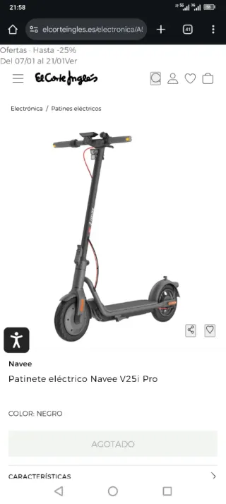 Patinete Eléctrico NAVEE V25i Pro NUEVO