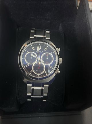 Reloj Bulova Cronógrafo Azul y Plateado