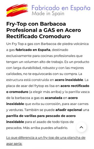 Plancha FryTop y Parrilla a Gas GRB70