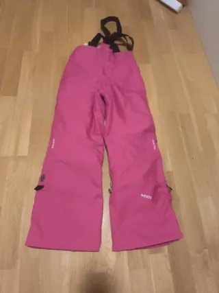 Pantalones de nieve rosas con tirantes