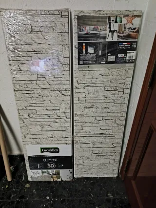 Paneles PVC efecto piedra blanco