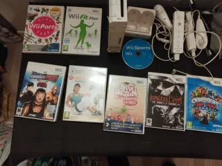 Consola Wii Negra + Accesorios y Juegos