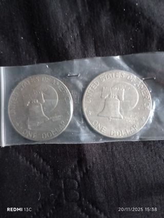 2 Monete Americane Eisenhower 1776-1976