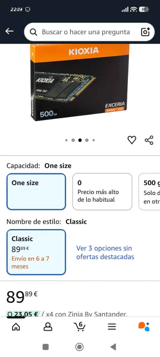 SSD Kioxia Exceria G2 1TB NVMe PCIe Gen 3x4 afbeelding 5
