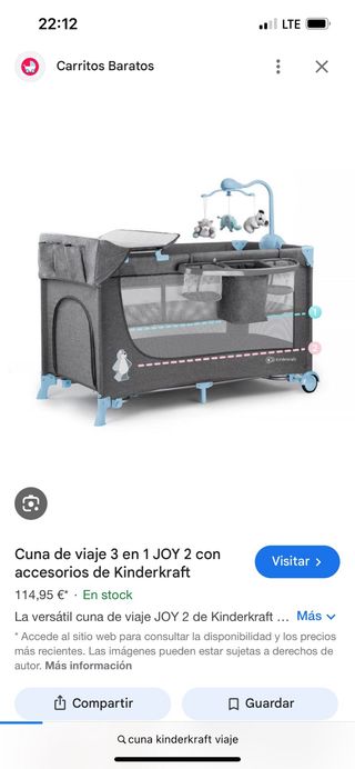 Cuna de viaje Kinderkraft JOY