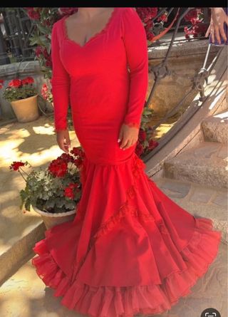 Traje de flamenca rojo