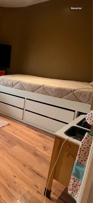 Cama individual con cajones incluye somier