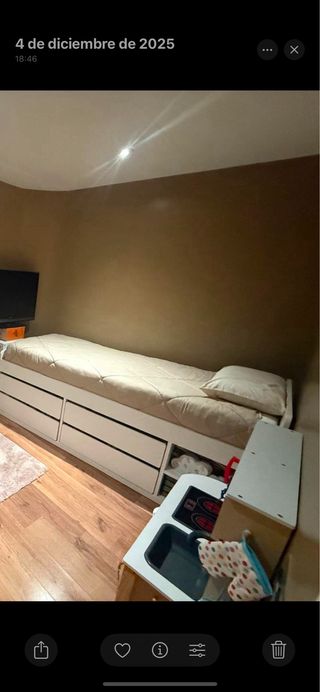 Cama individual con cajones incluye somier