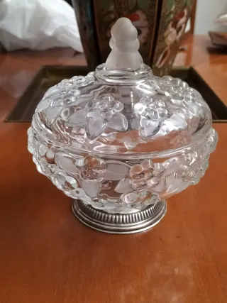 Porta cioccolatini cristallo e argento 925