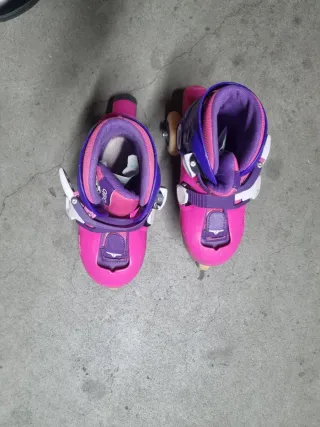 Patines ajustables niña rosa y morado. Talla 26-28