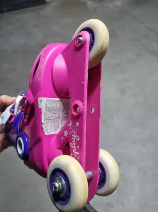 Patines ajustables niña rosa y morado. Talla 26-28