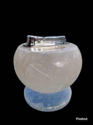 Isqueiro de Mesa Silver Match Alabastro vintage