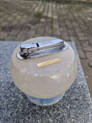 Isqueiro de Mesa Silver Match Alabastro vintage