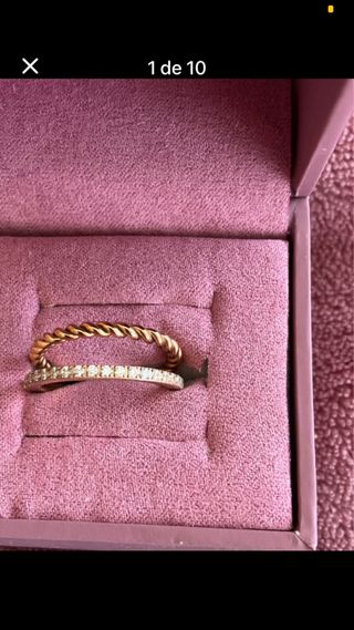 Anel One Dourado e Prateado