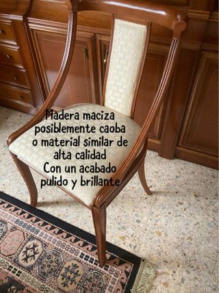 Juego 4 Sillas Gondola Caoba Tapiceria Tela