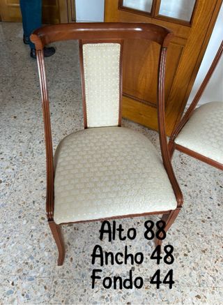 Juego 4 Sillas Gondola Caoba Tapiceria Tela