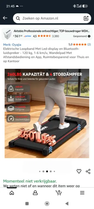 Cinta de correr con pantalla y App 6Km/H