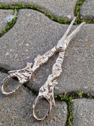 Tesoura Uvas Vintage silver plated