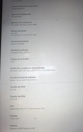 Tablet Lenovo Azul
