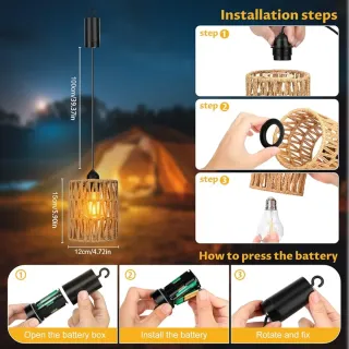 2 Lámparas Colgantes a Batería