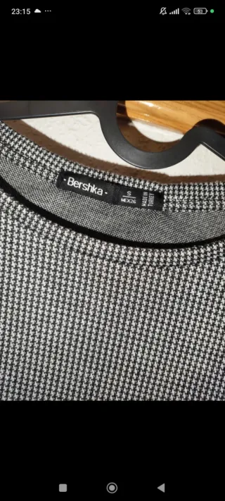 Vestido Bershka Negro/Gris Talla S