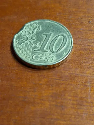 Moneda 10 Céntimos Euro con errores
