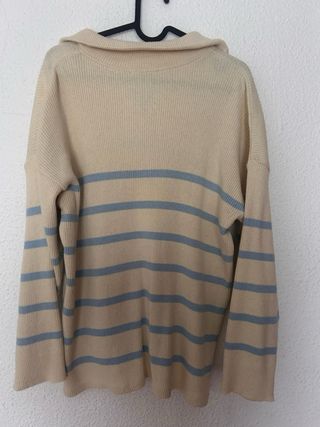 Jersey Stradivarius Rayas Beige Talla S