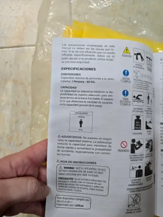 Barca hinchable amarilla SIN ESTRENAR