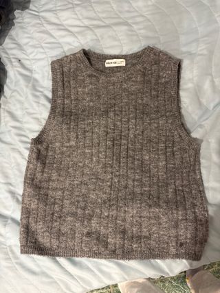 Chaleco de punto gris Brownie Talla XL