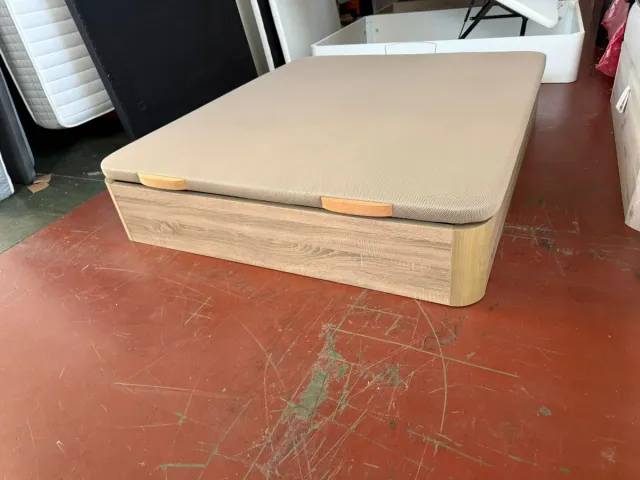 Cama Canapé Madera Roble 160x190 + Colchón