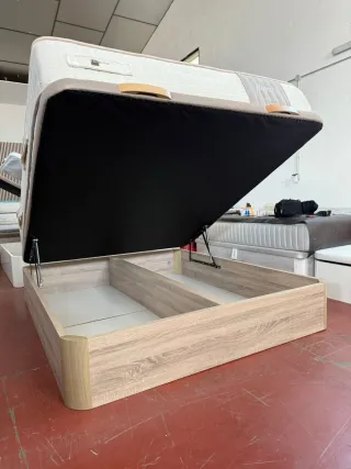 Cama Canapé Madera Roble 160x190 + Colchón