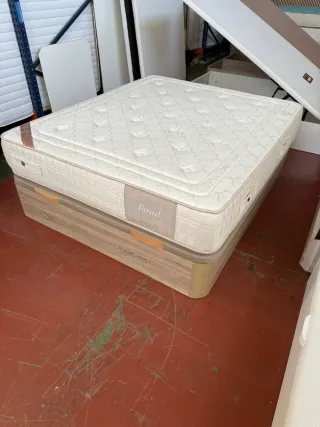Cama Canapé Madera Roble 160x190 + Colchón